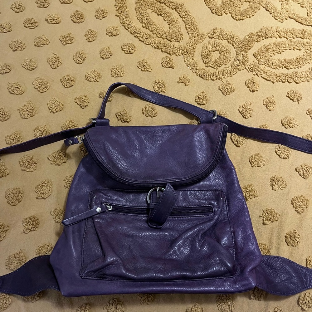 Genuine Italian Leather Borse In Pelle Purple Backpack Purse